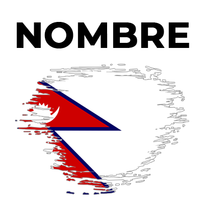 Bandera del efecto pincel de Nepal, ideal para personalizar artículos de bebé y añadir un toque único y divertido.