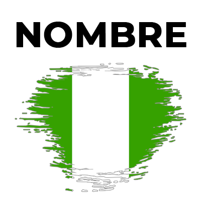 Bandera del efecto cepillo de Nigeria, ideal para personalizar artículos de bebé. Encuentra más en chupete-bebe.com.