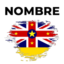 Bandera del efecto cepillo Niue, ideal para personalizar los accesorios de tu bebé. Perfecto para chupetes y más.