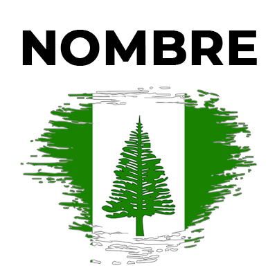 Bandera de efecto pincel de la isla Norfolk, ideal para personalizar artículos de bebé en chupete-bebe.com.