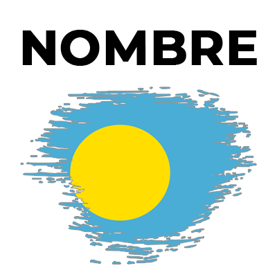 Bandera del pincel Palau, ideal para personalizar los artículos de tu bebé en chupete-bebe.com. Colorido y divertido.