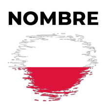 Bandera de efecto pincel polaco, un diseño único para accesorios de bebé en chupete-bebe.com.
