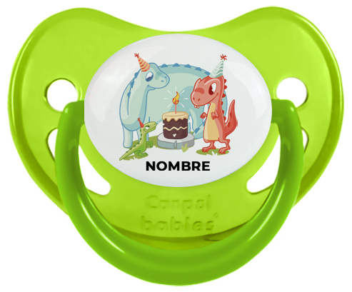 Chupete Personalizado Nombre + Dinosaurio - BabyTete