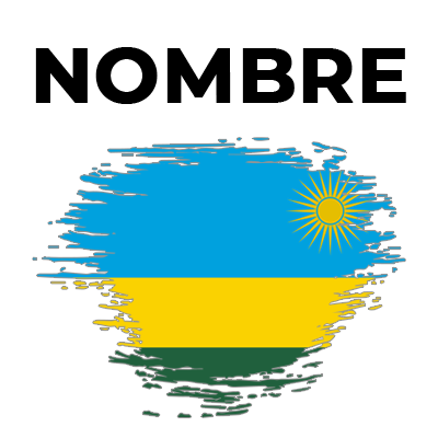 Bandera del efecto pincel de Ruanda, ideal para la colección de artículos para bebé en chupete-bebe.com.