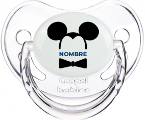 Disney Mickey Black Ears Black Bow corbata con nombre: Chupete Fisiológica