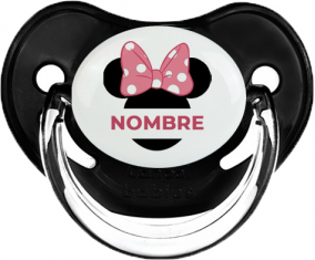 Disney Minnie Orejas Negras Nudo rosa con nombre: Chupete fisiológica