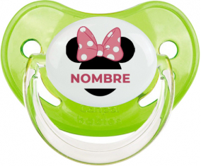 Disney Minnie Orejas Negras Nudo rosa con nombre: Chupete fisiológica
