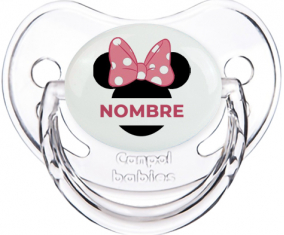 Disney Minnie Orejas Negras Nudo rosa con nombre: Chupete fisiológica