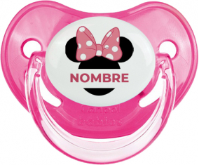 Disney Minnie Orejas Negras Nudo rosa con nombre: Chupete fisiológica