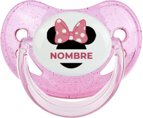 Disney Minnie Orejas Negras Nudo rosa con nombre: Chupete fisiológica