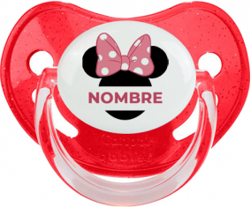 Disney Minnie Orejas Negras Nudo rosa con nombre: Chupete fisiológica