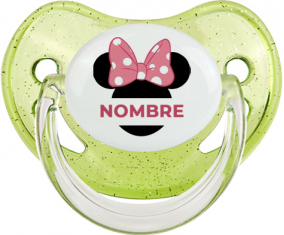 Disney Minnie Orejas Negras Nudo rosa con nombre: Chupete fisiológica