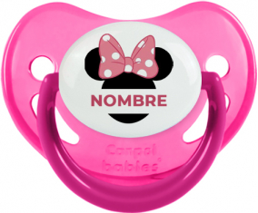 Disney Minnie Orejas Negras Nudo rosa con nombre: Chupete fisiológica