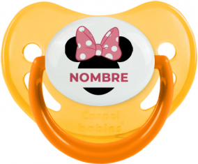 Disney Minnie Orejas Negras Nudo rosa con nombre: Chupete fisiológica