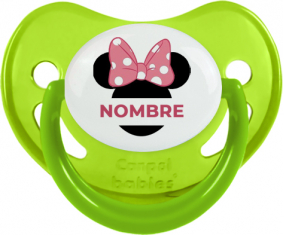 Disney Minnie Orejas Negras Nudo rosa con nombre: Chupete fisiológica