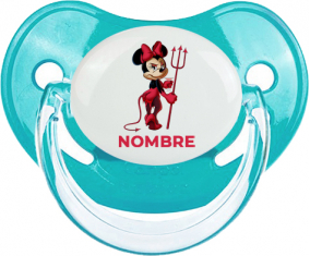 Disney Devil Minnie Orejas Negras Nudo blanco polka puntos con nombre: Chupete Fisiológica