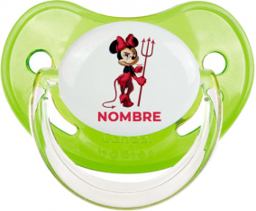 Disney Devil Minnie Orejas Negras Nudo blanco polka puntos con nombre: Chupete Fisiológica