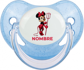 Disney Devil Minnie Orejas Negras Nudo blanco polka puntos con nombre: Chupete Fisiológica