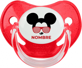 Disney Mickey Black Ears bisel rojo con nombre: Chupete Fisiológico