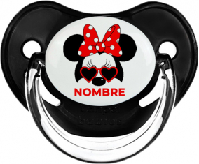 Disney Minnie Knot rojo lunar blanco lunar bisel rojo con nombre: Chupete fisiológica