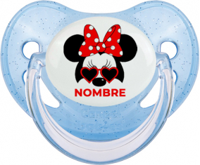 Disney Minnie Knot rojo lunar blanco lunar bisel rojo con nombre: Chupete fisiológica