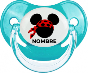 Disney Mickey rojo pirata bufanda lunares negros con nombre: Chupete fisiológica personnalisée