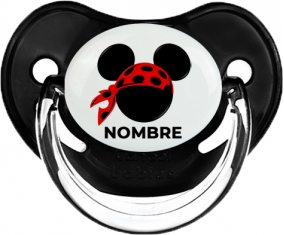 Disney Mickey rojo pirata bufanda lunares negros con nombre: Chupete fisiológica