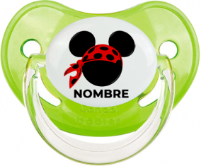 Disney Mickey rojo pirata bufanda lunares negros con nombre: Chupete fisiológica