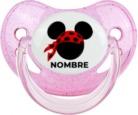 Disney Mickey rojo pirata bufanda lunares negros con nombre: Chupete fisiológica