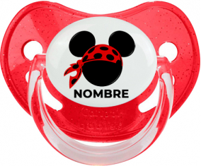 Disney Mickey rojo pirata bufanda lunares negros con nombre: Chupete fisiológica