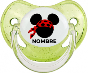 Disney Mickey rojo pirata bufanda lunares negros con nombre: Chupete fisiológica