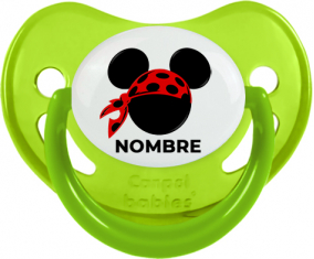 Disney Mickey rojo pirata bufanda lunares negros con nombre: Chupete fisiológica