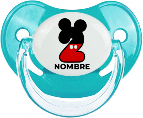 Disney Mickey Número 2 con nombre: Chupete Fisiológico personnalisée