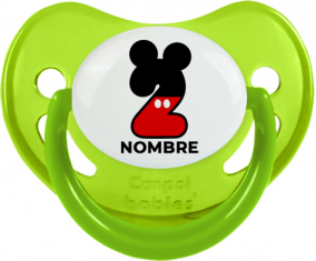 Disney Mickey Número 2 con nombre: Chupete Fisiológico