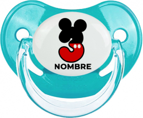 Disney Mickey Número 3 con nombre: Chupete Fisiológica personnalisée