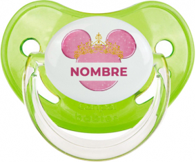 Disney Minnie calabacín dorado rosa con nombre: Chupete fisiológica