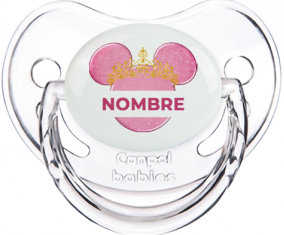 Disney Minnie calabacín dorado rosa con nombre: Chupete fisiológica