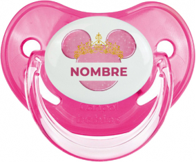 Disney Minnie calabacín dorado rosa con nombre: Chupete fisiológica