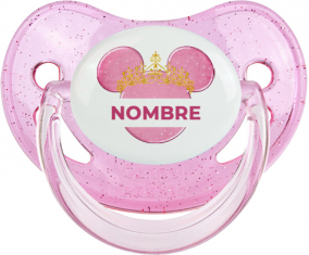 Disney Minnie calabacín dorado rosa con nombre: Chupete fisiológica