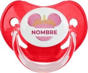 Disney Minnie calabacín dorado rosa con nombre: Chupete fisiológica