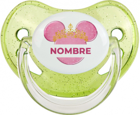 Disney Minnie calabacín dorado rosa con nombre: Chupete fisiológica