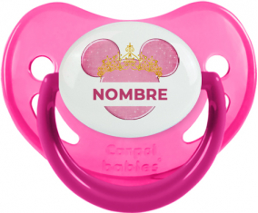 Disney Minnie calabacín dorado rosa con nombre: Chupete fisiológica