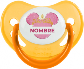 Disney Minnie calabacín dorado rosa con nombre: Chupete fisiológica