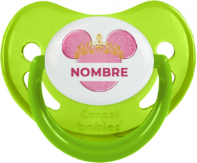 Disney Minnie calabacín dorado rosa con nombre: Chupete fisiológica