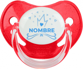 Blue Crown Heart diseño-1 con nombre: Chupete fisiológica