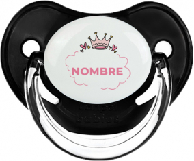 Corazón de burbuja de corona rosa con nombre: Chupete fisiológica