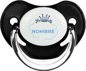 Corazón de burbuja corona azul con nombre : Chupete fisiológico