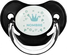 Blue Crown Heart diseño-2 con nombre: Chupete Fisiológica