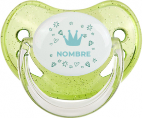 Blue Crown Heart diseño-2 con nombre: Chupete Fisiológica