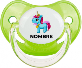 Unicornio azul rosa con nombre: Chupete fisiológica